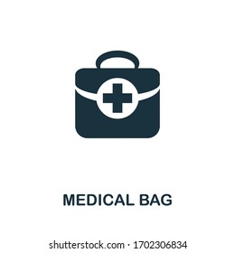 Medical Bag icon set. Four elements in diferent styles from medicine icons collection. Creative medical bag icons filled, outline, colored and flat symbols