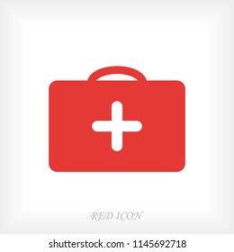 medical bag icon, stock vector illustration flat design style