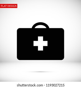 medical bag icon, stock vector illustration flat design style