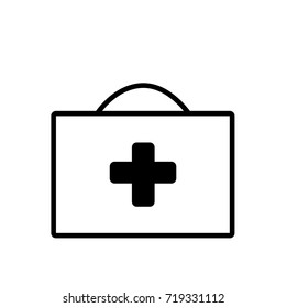 medical bag icon, stock vector illustration flat design style