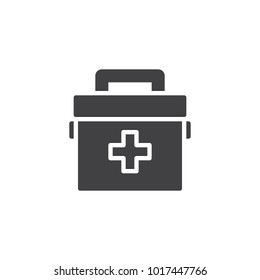 Medical bag icon vector, filled flat sign, solid pictogram isolated on white. First aid kit symbol, logo illustration.