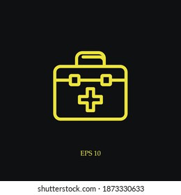 medical bag line icon, outline vector illustration.