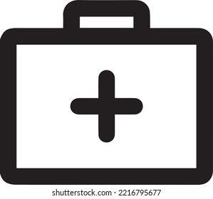 Medical bag line icon, outline vector sign, linear style pictogram isolated on white. First aid kit symbol, logo illustration.