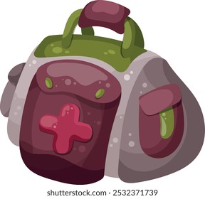 medical bag with medicines, accessories, devices for doctors, nurses, pharmacists. First aid kit. Hospital. 