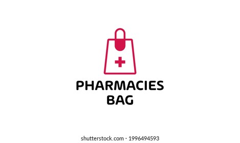 Medical Bag Pharmacy vector logo. Pharmacy bag logo