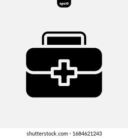 medical bag solid glyph icon vector illustration logo template. eps10