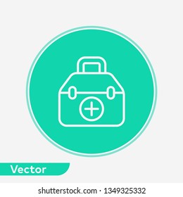Medical bag vector icon sign symbol