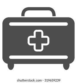 Medical Baggage vector icon. Style is flat symbol, gray color, rounded angles, white background.