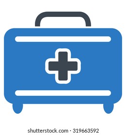 Medical Baggage vector icon. Style is bicolor flat symbol, smooth blue colors, rounded angles, white background.
