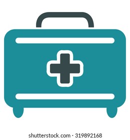Medical Baggage vector icon. Style is bicolor flat symbol, soft blue colors, rounded angles, white background.