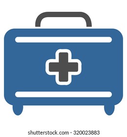 Medical Baggage vector icon. Style is bicolor flat symbol, cobalt and gray colors, rounded angles, white background.
