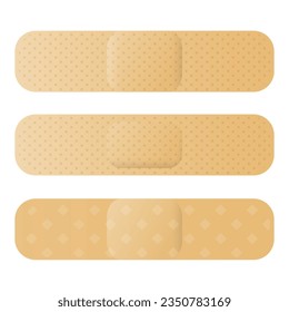 Medical band plaster for first aid or medical adhesive bandages brown color using for medical patch plasters vector illustration realistic.