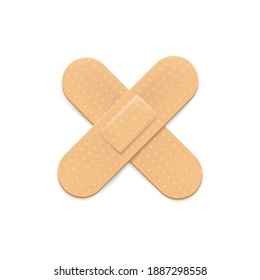 Medical band. Realistic illustration of plaster bandage. Vector illustration