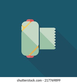medical bandage flat icon with long shadow