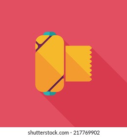 medical bandage flat icon with long shadow
