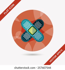 medical bandage flat icon with long shadow