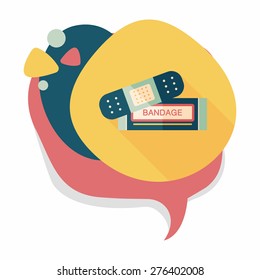 medical bandage flat icon with long shadow