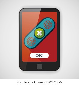 medical bandage flat icon with long shadow