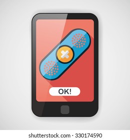 medical bandage flat icon with long shadow