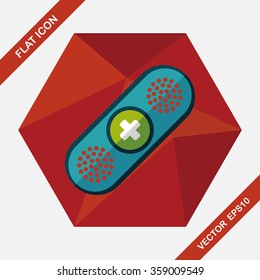 medical bandage flat icon with long shadow