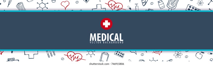 Medical banner and background. Health care. Vector medicine illustration