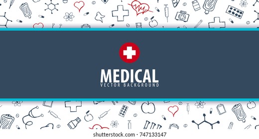 Medical banner and background. Health care. Vector medicine illustration