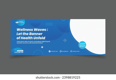 Medical banner cover promotion with abstract background. social media post and website promotion for medical business like dentist, doctor, hospital and many more.