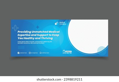 Medical banner cover social media and website design template. Creative minimalist social media post template. Simple banner sale template