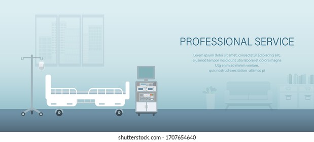 Medical banner with professional service concept vector illustration