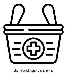 Medical basket icon. Outline medical basket vector icon for web design isolated on white background