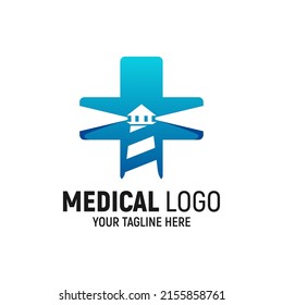 Medical Beacon Logo Design Template Inspiration, Vector Illustration.