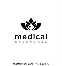 Medical Beauty Spa Logo,Lotus Flower Concept Vector Design