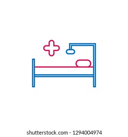 Medical, bed colored icon. Element of medicine illustration. Signs and symbols icon can be used for web, logo, mobile app, UI, UX
