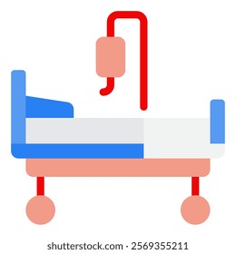 Medical Bed Hospital Doctor Icon Illustration