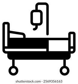 Medical Bed Hospital Doctor Icon Illustration