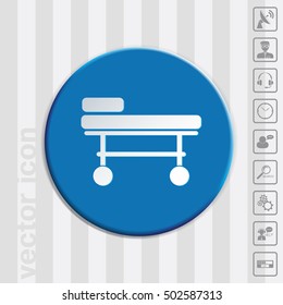 the medical bed. hospital equipment. vector medical icon