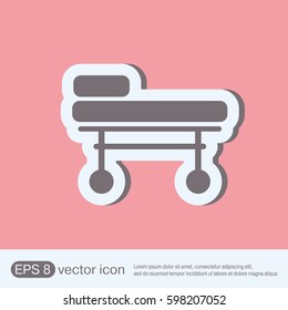 the medical bed. hospital equipment. vector medical icon