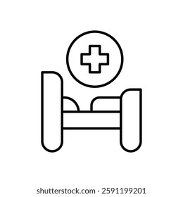 Medical Bed icon design stock illustration