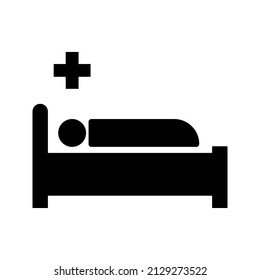 Medical Bed Icon. Vector Illustration