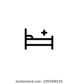 Medical bed icon vector illustration. outline icon for web, ui, and mobile apps