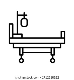 Imagen vectorial de icono de cama médica. Puede ser usado para medicina. Adecuado para aplicaciones móviles, aplicaciones web y medios impresos.