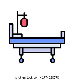 Medical Bed Icon vector image. Can be used for Medical. Suitable for mobile apps, web apps and print media.