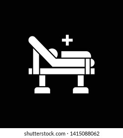 medical bed icon- vector medical bed sign and symbol.