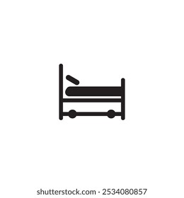 Medical Bed icon vector.accommodation icon symbol logo illustration, editable stroke, flat design style isolated on white