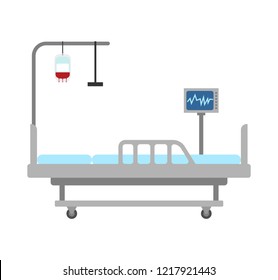 Medical bed isolated. hospital bed clinic. patient bedstead
