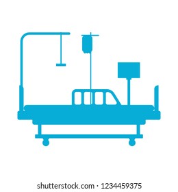 Medical bed isolated. hospital bed clinic. patient bedstead
