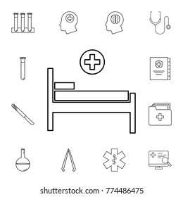 Medical bed line icon. Set of medicine tools icons. Web Icons Premium quality graphic design. Signs, outline symbols collection, simple icons for websites, web design, mobile app on white background