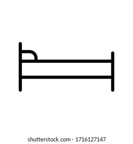 Medical bed, patient thin line icon isolated on white background EPS Vector