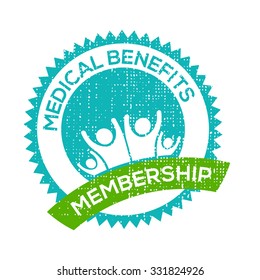 Medical Benefits Membership Seal - Grunge Style