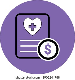 Medical bill icon. doctor prescription, doctors note, medical balance icon.